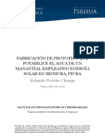 Fabricación de Prototipo Que Potabilice El Agua de Un Manantial Empleando Energía Solar en Sechura, Piura