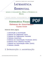 Matemática Essencial - Matemática Financeira - Sistemas de Amortização