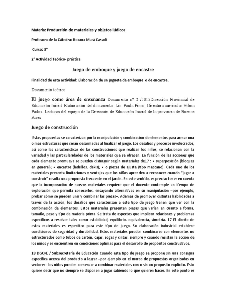 Juguetes de emboque y encastre para niños | PDF | Educación de la ...