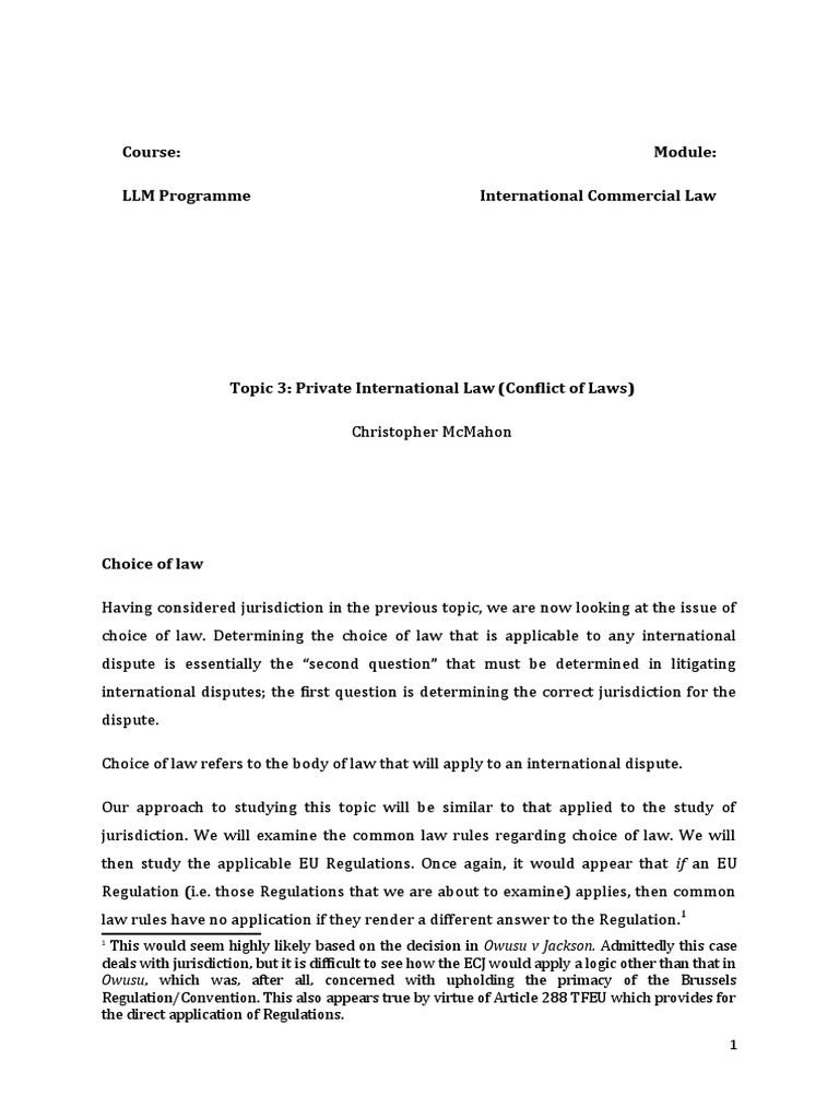 conflict-of-laws-2022-2023-pdf-choice-of-law-tort