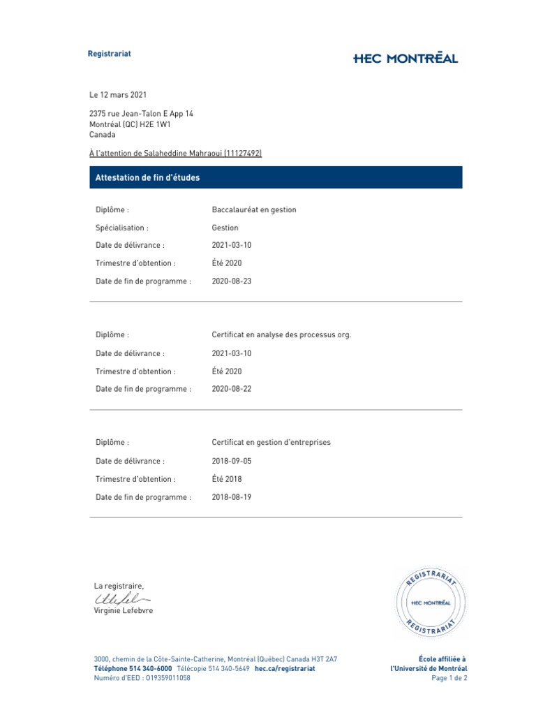 HEC Diplome | PDF | Affaires