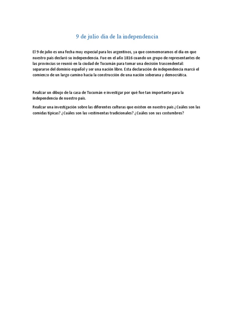 9 de Julio Dia de La Independencia | PDF | Viajes y turismo