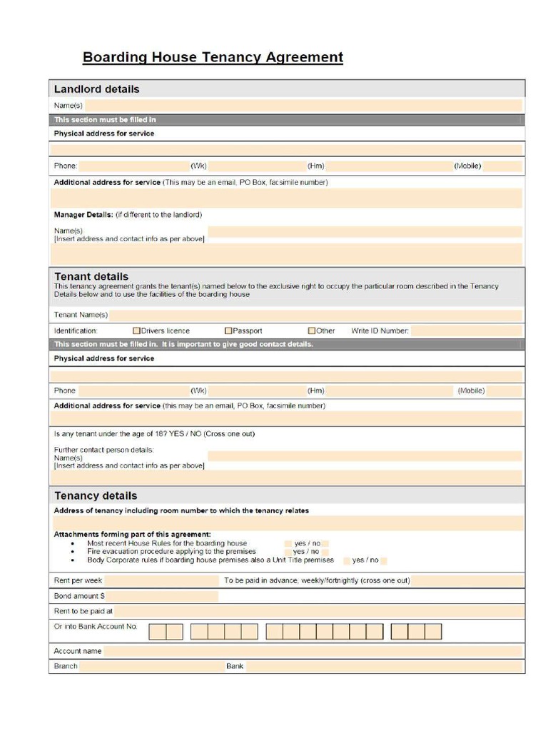 Residential Tenancy Agreement Pdf