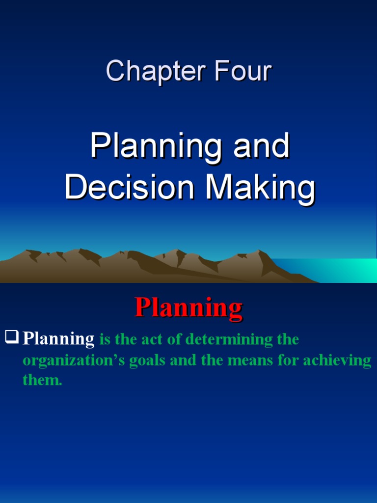 Chapter 4 - Planning | PDF