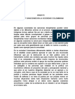 FALTAS Y SANCIONES EN LA SOCIEDAD COLOMBIANA - Ensayo