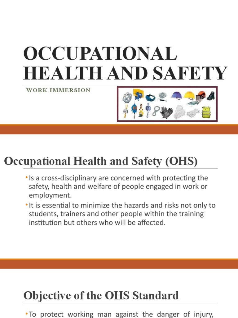 OHS & 5S Guide for Work Immersion | PDF | Career & Growth