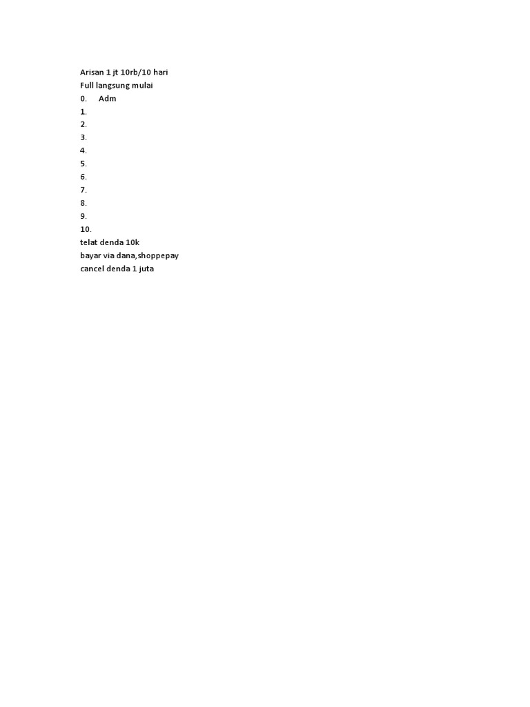 Arisan 1 JT 10r | PDF