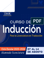 Curso de Inducción Licenciatura en Traducción 2023