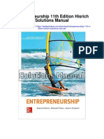 Entrepreneurship 11th Edition Hisrich Solutions Manual