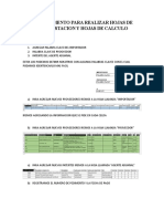 Procedimento para Realizar Hojas de Manifestacion y Hojas de Calculo