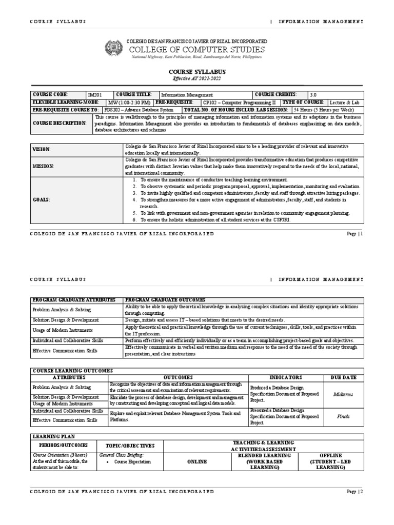 Info Management Course Guide | PDF | Databases | Microsoft Access