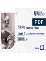 5to de Sec-Hab Verbal-Iii Unidad-Semana 12-La Cohesión Textual-La Conexión Discursiva