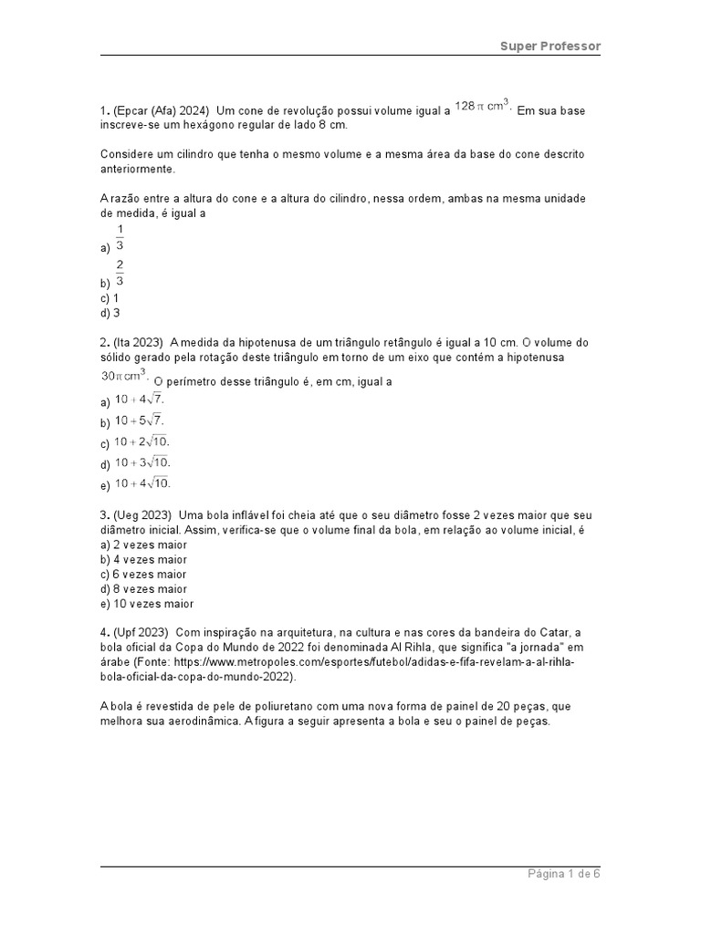 SIMULADO - Geo Espacial 3º Ano RSA - Parte 2 | PDF | Triângulo ...