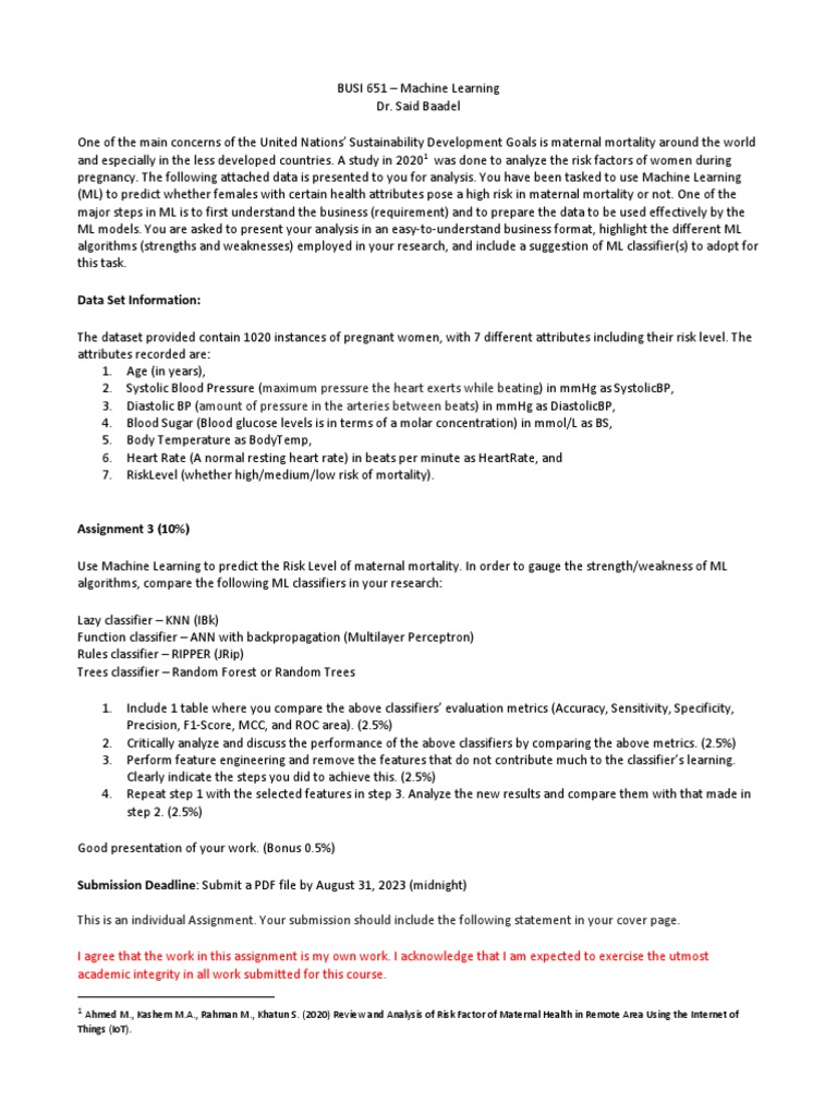Machine Learning for Maternal Mortality Risk | PDF | Blood Pressure ...