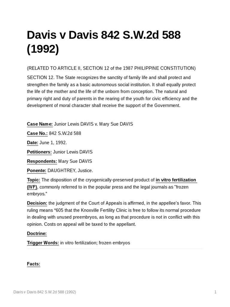 Davis V Davis and Dr. Lejeunes Testimony Transcript | PDF | Abortion ...