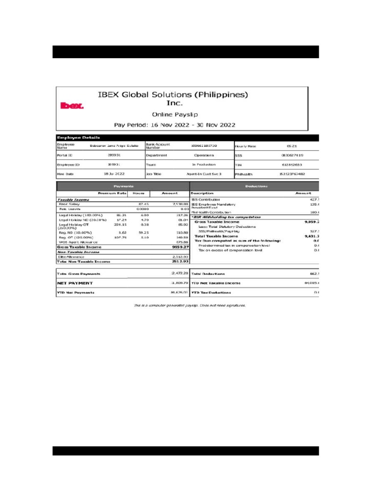 Payslip pdf