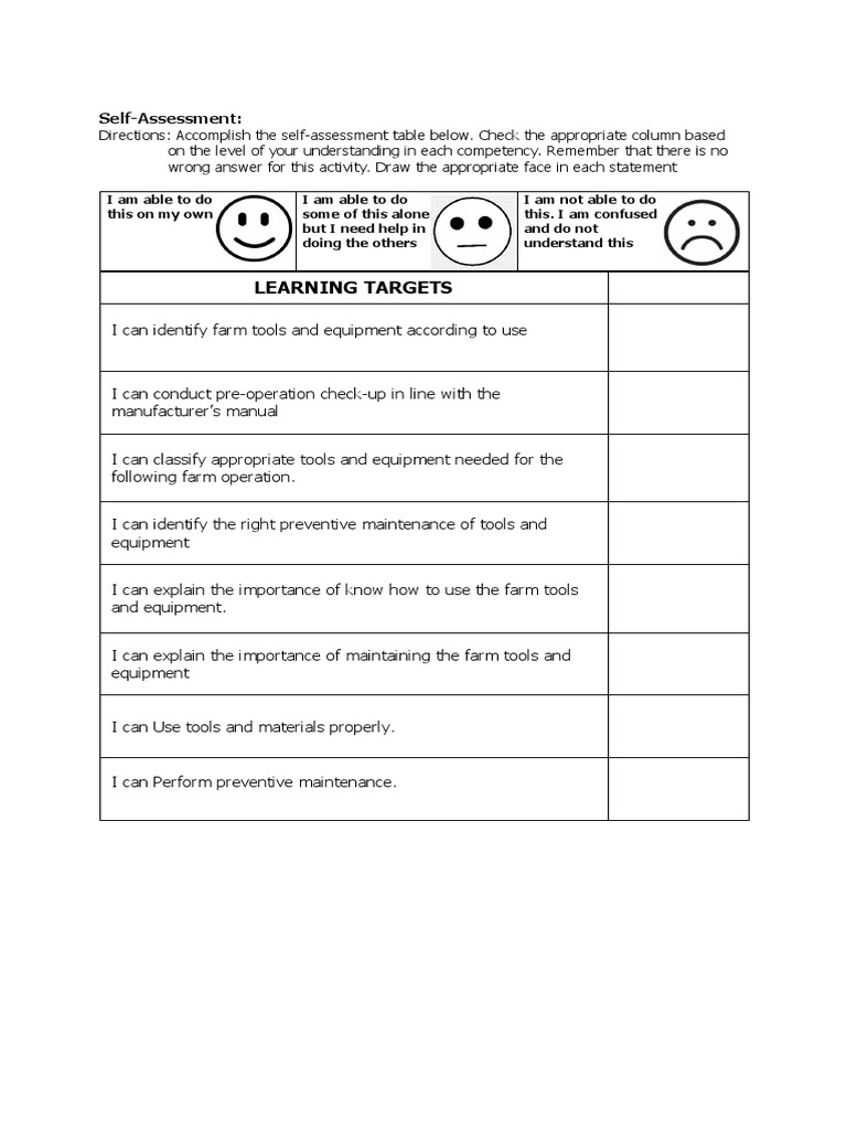 Self Assessment | PDF