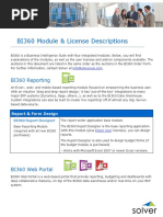 BI360 Module License Descriptions