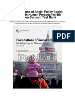 Foundations of Social Policy Social Justice in Human Perspective 6th Edition Barusch Test Bank