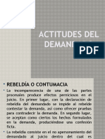 Derecho Procesal Del Trabajo. Actitudes Del Demandado.