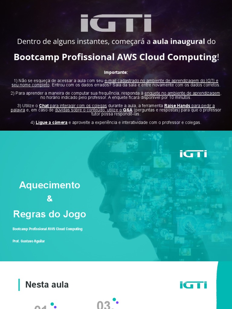 Aula Inaugural Bootcamp AWS Cloud | PDF | Computação em nuvem ...