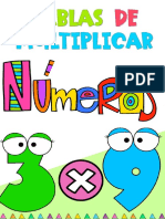 Tablas Numeros de Multiplicar