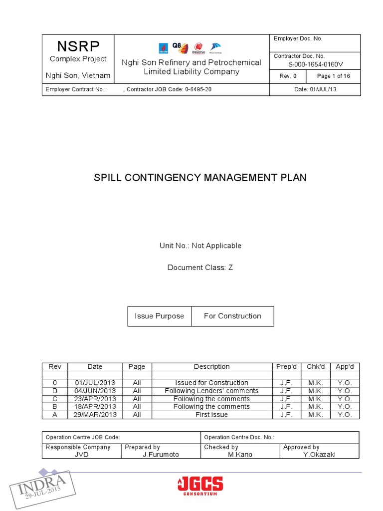 S00016540160v 0 0010 Spill Contingency Management Plan PDF