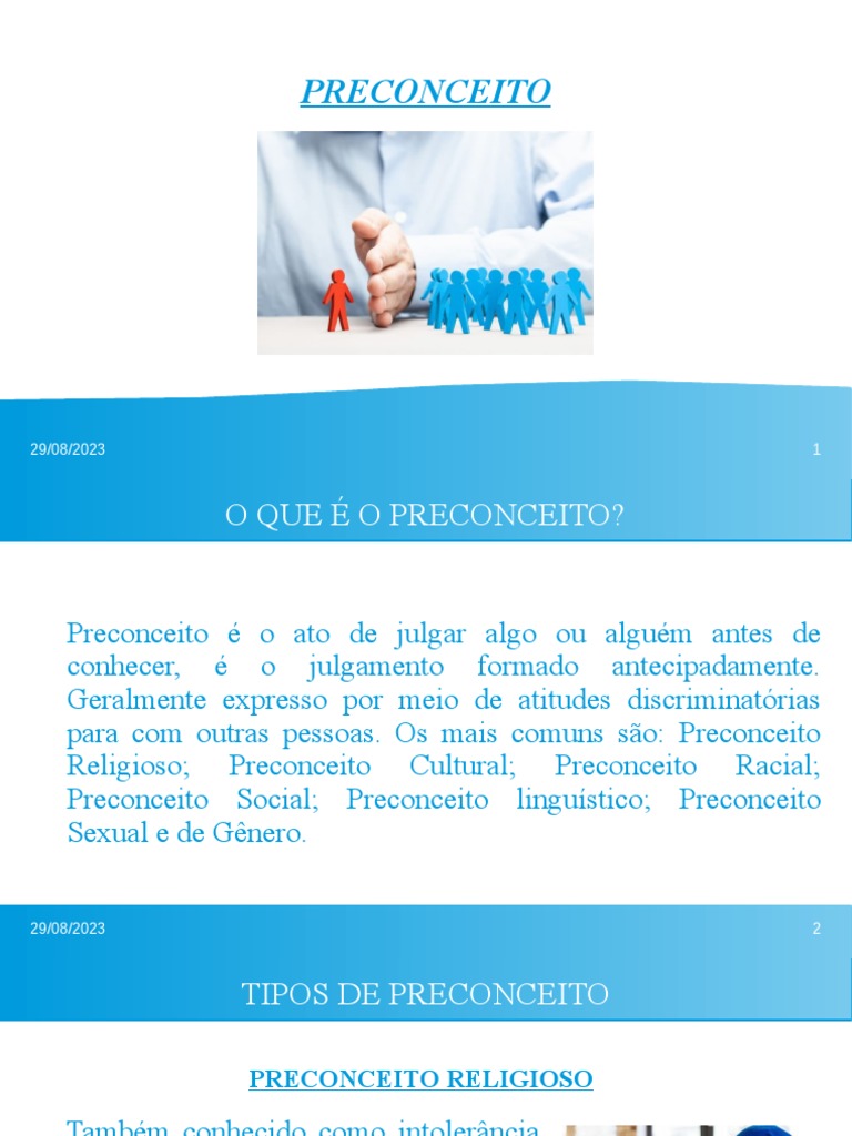 Tipos de Preconceito e Suas Definições | PDF | Preconceitos | Racismo