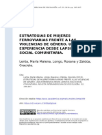 8 - Lenta, María Malena, Longo, Roxana (... ) (2019) - ESTRATEGIAS DE MUJERES FERROVIARIAS FRENTE A LAS VIOLENCIAS DE GÉNERO. UNA EXPERIENCI (... )