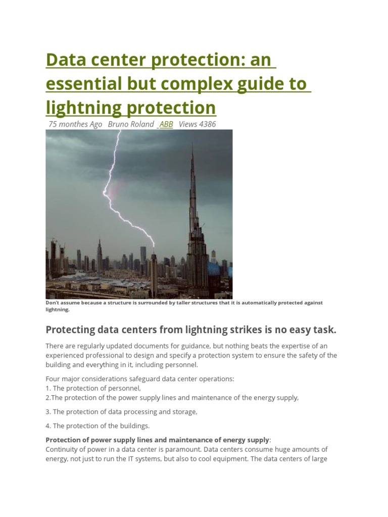 Lightning Protection for Data Centers | PDF | Lightning | Data Center
