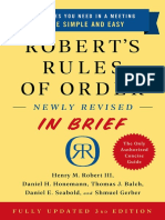 Henry M. Robert III Daniel H. Honemann Thomas J. Balch Daniel E. Seabold Shmuel Gerber Roberts Rules of Order Newly Revised in Brief 3rd Edition 2020