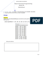 Creating The Project Arrays: C208 Object-Oriented Programming Week 04 Worksheet