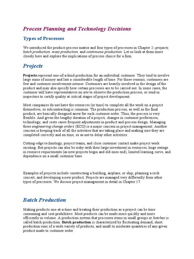 Types of Production Processes Explained | PDF | Automation | Secondary ...