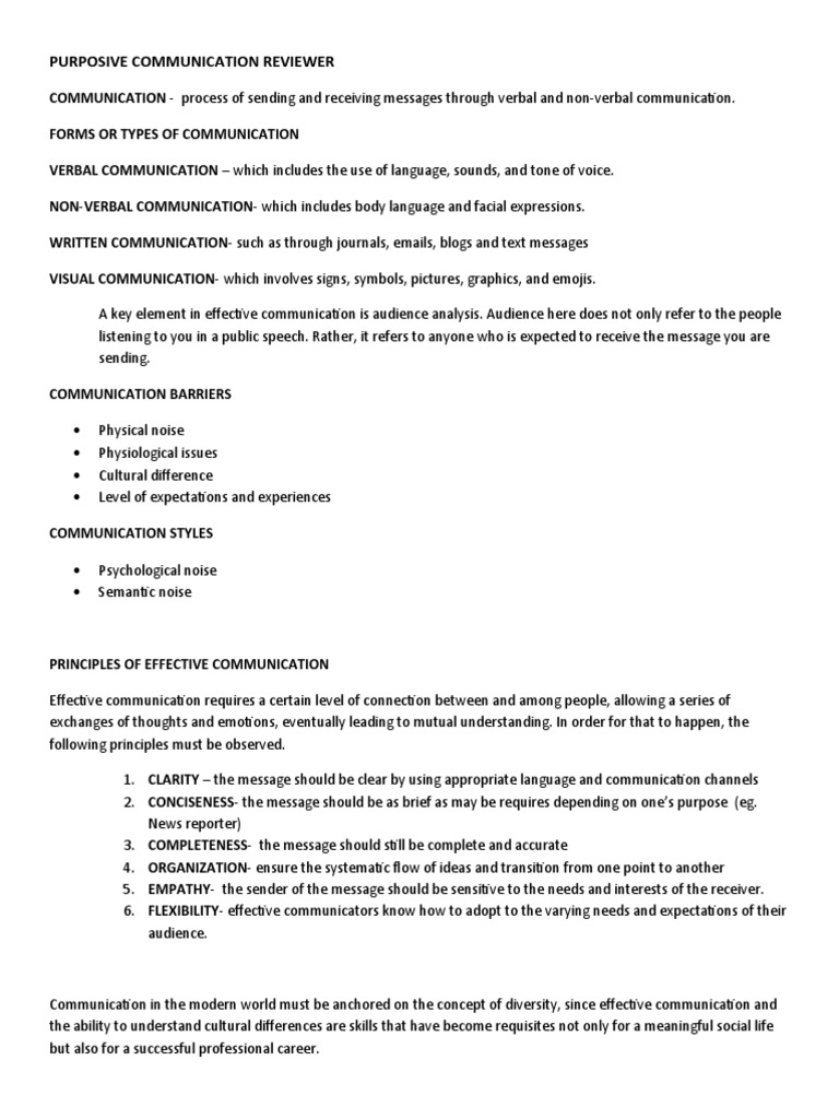 Purposive Communication | PDF | Communication | Nonverbal Communication