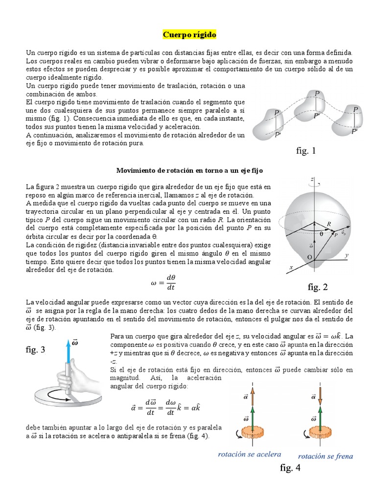 Momento Angular y Movimiento de Cuerpos Rígidos | PDF | Rotación ...