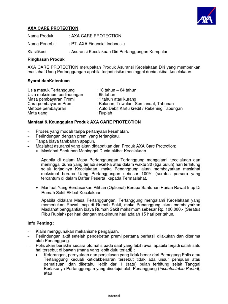 AXA Care Protection | PDF