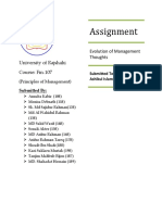 Assignment On Evolution of Management Thoughts 1