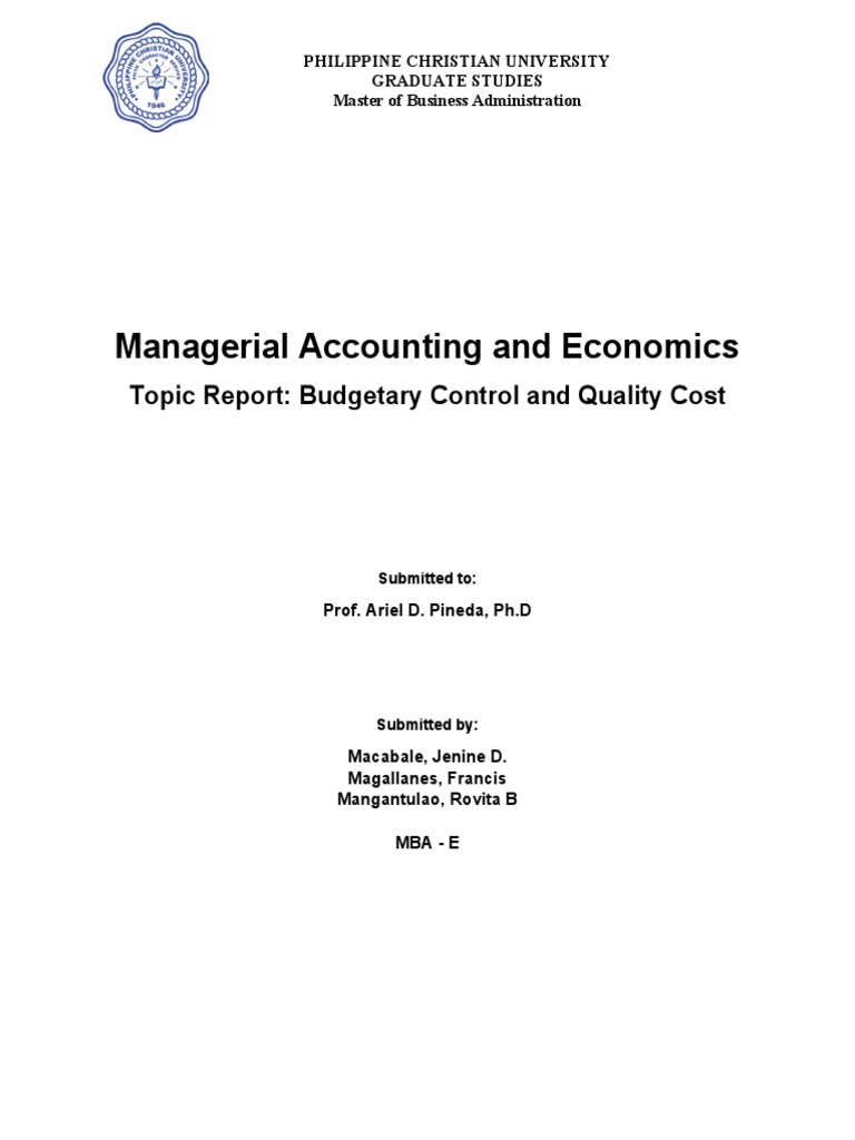 Quality Cost Analysis in Budget Control | PDF | Six Sigma | Quality ...
