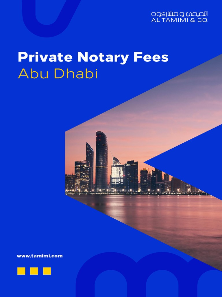 Private Notary Fees Abu Dhabi 2023 English 2552023 PDF
