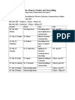 Time Table For Workshop