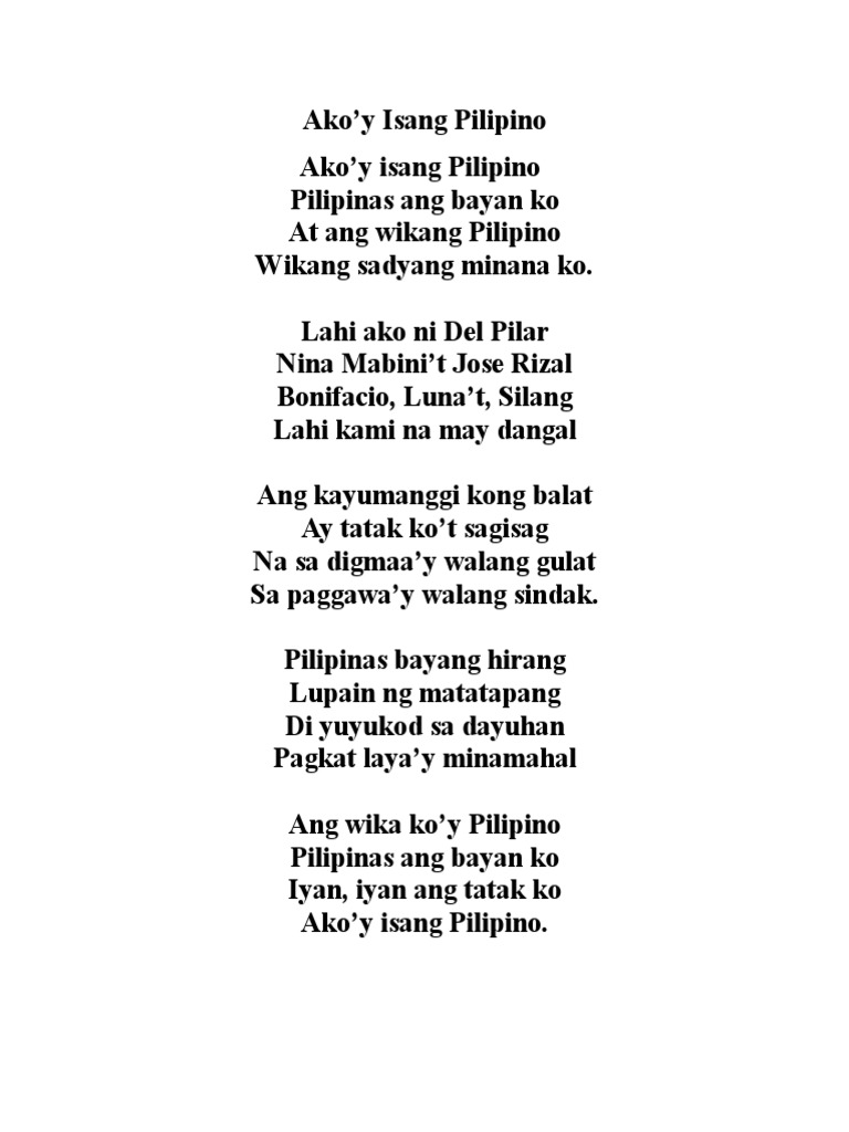 Akoy isang pilipino pdf