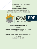 Calculo Diferencial I Resultado de Aprendizaje Unidad 1