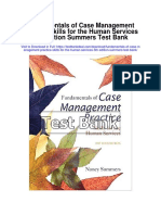Fundamentals of Case Management Practice Skills For The Human Services 5th Edition Summers Test Bank