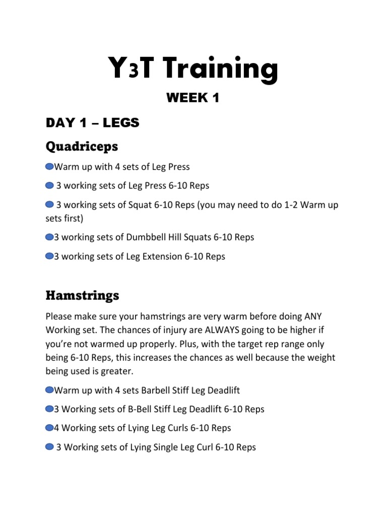 Y3t Training Program Pdf Free Download