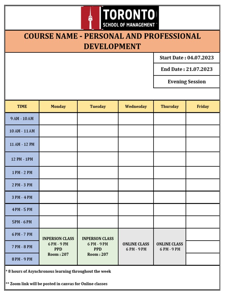 Student timetable business programs ppde july 2023 pdf