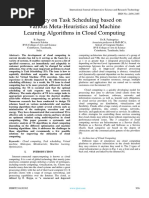 A Survey On Task Scheduling Based On Various Meta-Heuristics and Machine Learning Algorithms in Cloud Computing