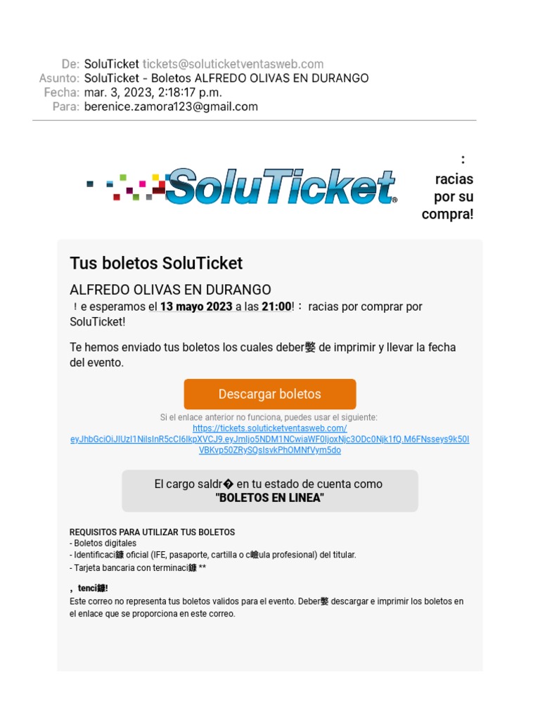 Soluticket Boletos Alfredo Olivas en Durango PDF