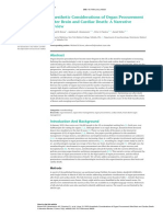 Anesthetic Considerations of Organ Procurement After Brain and Cardiac Death A Narrative Review