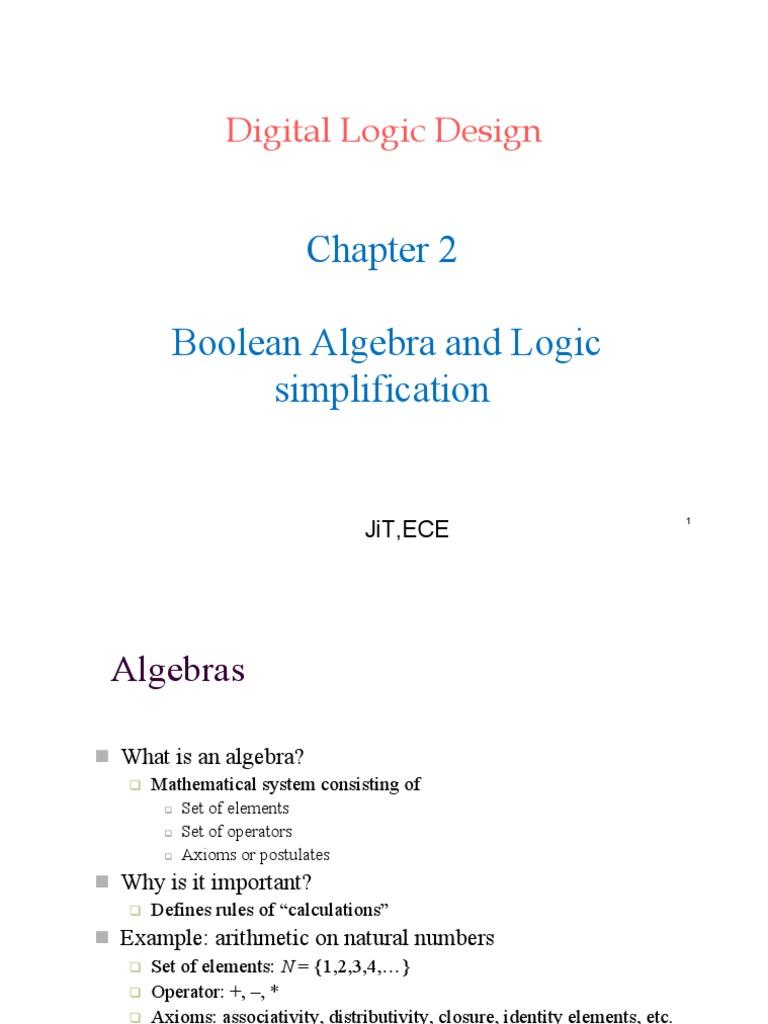 2 Boolean Algebra and Logic Simplification | PDF | Abstract Algebra ... image.