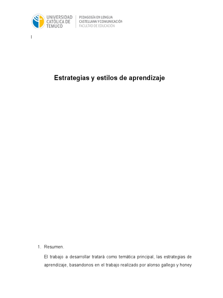 Estrategias de Aprendizajes | PDF | Aprendizaje | Pensamiento